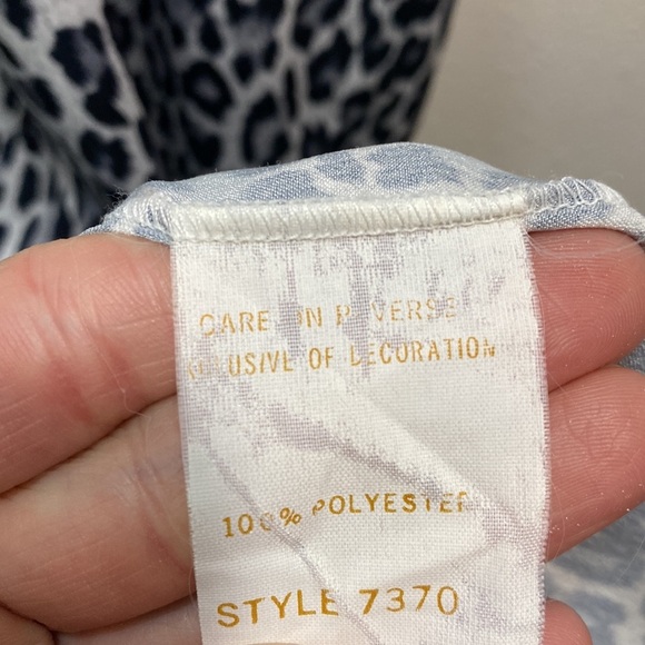 Mary‎ McFadden kaftan snow leopard print long satin - Picture 6 of 13